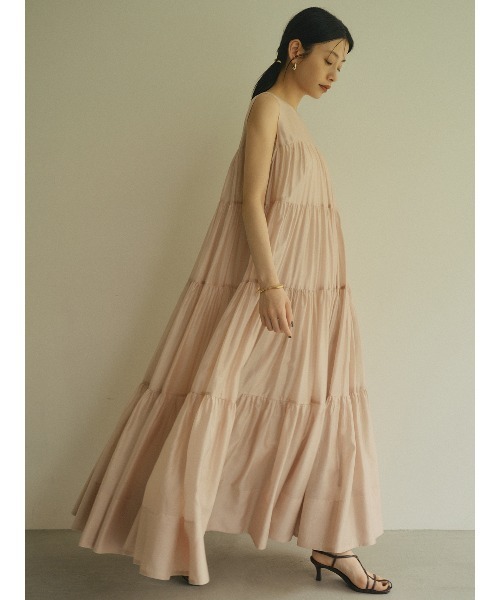 anuans（アニュアンス）の「テンセルリッチオーガンティアードワンピース（ワンピース・レディース・ピンクベージュ/ブラック/ブルー系その他/ホワイト・M/S）」の13枚目の写真