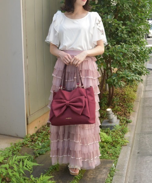 axes femme（アクシーズファム）の「リボン付撥水ナイロントート（トートバッグ・レディース・ワイン/ブラック/ネイビー・FREE）」の15枚目の写真