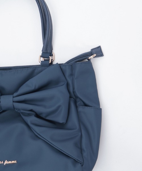 axes femme（アクシーズファム）の「リボン付撥水ナイロントート（トートバッグ・レディース・ワイン/ブラック/ネイビー・FREE）」の11枚目の写真