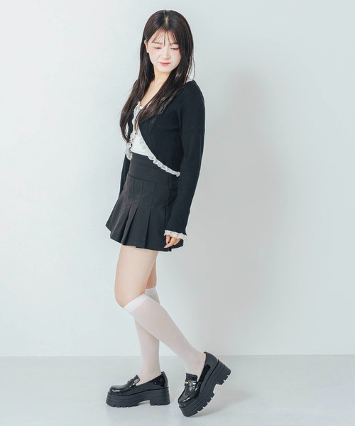 EVOL（イーボル）の「【ふかふか・美脚効果あり】厚底エナメルコインローファー IZ5780（ローファー・レディース・ブラック/アイボリー・22.5cm/23.0cm/23.5cm/24.0cm/24.5cm）」の8枚目の写真