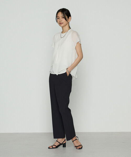 COMME CA（コムサ）の「リライムジョーゼット ブラウス（シャツ/ブラウス・レディース・ブラック/オフホワイト/グレイッシュベージュ・9号/11号）」の21枚目の写真