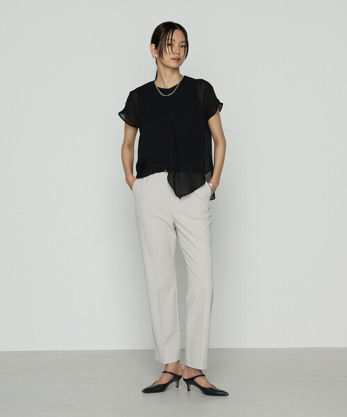 COMME CA（コムサ）の「リライムジョーゼット ブラウス（シャツ/ブラウス・レディース・ブラック/オフホワイト/グレイッシュベージュ・9号/11号）」の14枚目の写真