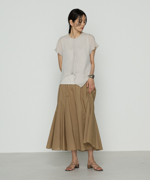 COMME CA（コムサ）の「リライムジョーゼット ブラウス（シャツ/ブラウス・レディース・ブラック/オフホワイト/グレイッシュベージュ・9号/11号）」の18枚目の写真