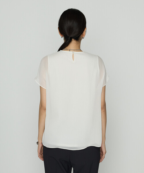 COMME CA（コムサ）の「リライムジョーゼット ブラウス（シャツ/ブラウス・レディース・ブラック/オフホワイト/グレイッシュベージュ・9号/11号）」の13枚目の写真