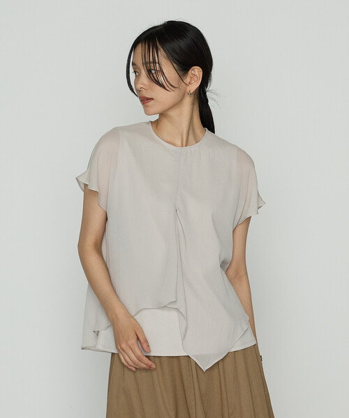 COMME CA（コムサ）の「リライムジョーゼット ブラウス（シャツ/ブラウス・レディース・ブラック/オフホワイト/グレイッシュベージュ・9号/11号）」の19枚目の写真