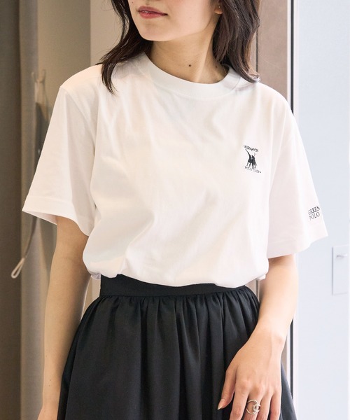 GREENWICH POLO CLUB(グリニッジポロクラブ)の「【GREENWICH POLO CLUB】別注 ワンポイント刺繍 クルーネック 半袖 Tシャツ(Tシャツ/カットソー・メンズ・ホワイト/ホワイト系1/ブラック・S/M/L)」の14枚目の写真