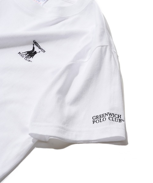 GREENWICH POLO CLUB(グリニッジポロクラブ)の「【GREENWICH POLO CLUB】別注 ワンポイント刺繍 クルーネック 半袖 Tシャツ(Tシャツ/カットソー・メンズ・ホワイト/ホワイト系1/ブラック・S/M/L)」の13枚目の写真