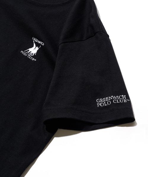 GREENWICH POLO CLUB(グリニッジポロクラブ)の「【GREENWICH POLO CLUB】別注 ワンポイント刺繍 クルーネック 半袖 Tシャツ(Tシャツ/カットソー・メンズ・ホワイト/ホワイト系1/ブラック・S/M/L)」の5枚目の写真