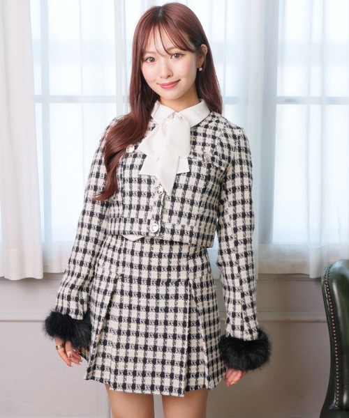 lip service マルチツイードプリーツスカート LIP SERVICE（リップサービス）｜ マルチツイードプリーツスカート