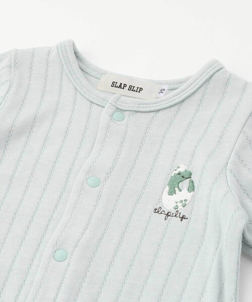 SLAP SLIP BABY(スラップスリップベビー)の「アニマルウサギクマ恐竜2WAYロンパース+帽子2点セットベビー(50~70cm)(その他ベビーウェア・キッズ・グリーン/ホワイト/イエロー・FREE)」の5枚目の写真
