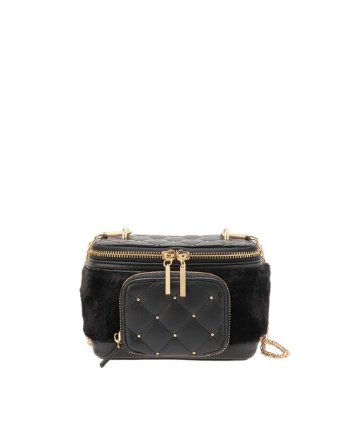 RESEXXY（リゼクシー）の「フロントポケットエコファーバニティバック（ショルダーバッグ・レディース・ベージュ/ブルー/ブラック・FREE）」の6枚目の写真