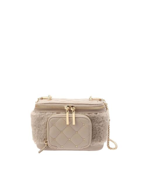 RESEXXY（リゼクシー）の「フロントポケットエコファーバニティバック（ショルダーバッグ・レディース・ベージュ/ブルー/ブラック・FREE）」の4枚目の写真