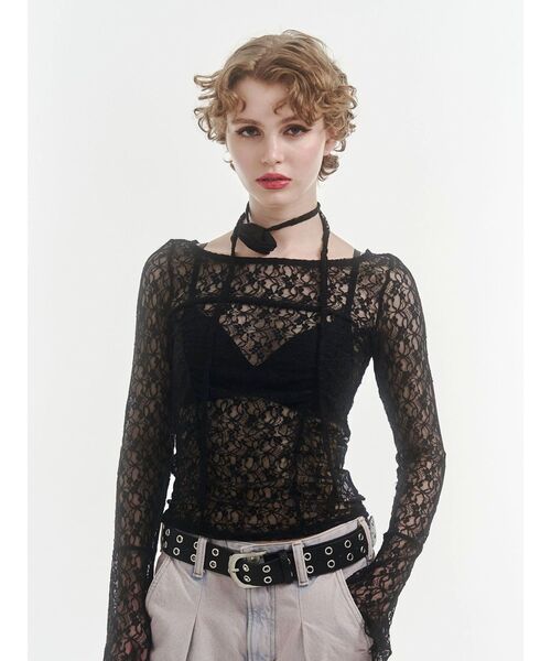 jouetie(ジュエティ)の「レースギャザートップス(Tシャツ/カットソー・レディース・アイボリー/ブラック/ボルドー/ブルー・MEDIUM)」の17枚目の写真