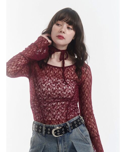 jouetie(ジュエティ)の「レースギャザートップス(Tシャツ/カットソー・レディース・アイボリー/ブラック/ボルドー/ブルー・MEDIUM)」の21枚目の写真