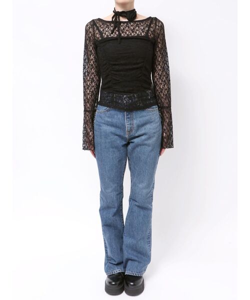 jouetie(ジュエティ)の「レースギャザートップス(Tシャツ/カットソー・レディース・アイボリー/ブラック/ボルドー/ブルー・MEDIUM)」の8枚目の写真