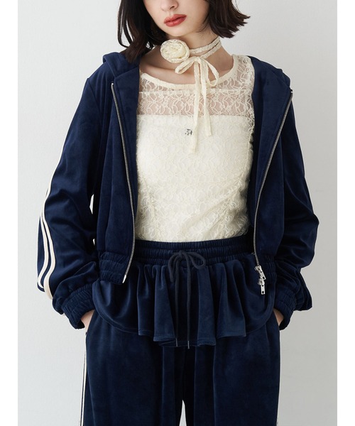 レースギャザートップス（Tシャツ/カットソー）｜jouetie（ジュエティ