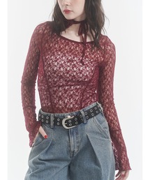 jouetie | レースギャザーシアートップス(Tシャツ/カットソー)