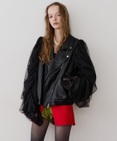 HERNO チュール ライダース コンビネーション ドレスコート 42 今から