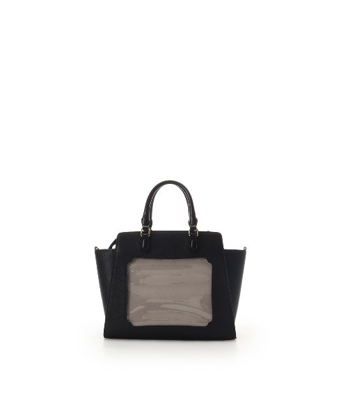 & chouette（アンドシュエット）の「《推し事バッグ》クリアポケット付きスクエアトートバッグ（ハンドバッグ・レディース・オフホワイト/ブラック・FREE）」の4枚目の写真