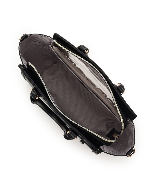 & chouette（アンドシュエット）の「《推し事バッグ》クリアポケット付きスクエアトートバッグ（ハンドバッグ・レディース・オフホワイト/ブラック・FREE）」の5枚目の写真