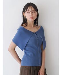 オフショルリボンドッキングニット（ニット/セーター）｜Rirandture