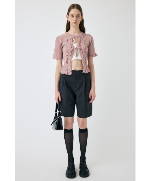 MOUSSY（マウジー）の「【EC・一部店舗限定】FRILL STRIPED カーディガン（カーディガン/ボレロ・レディース・ブラック/ライトピンク/グレー・FREE）」の9枚目の写真