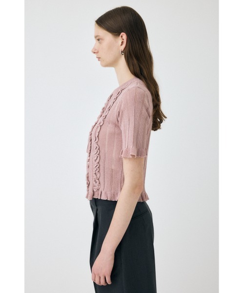 MOUSSY（マウジー）の「【EC・一部店舗限定】FRILL STRIPED カーディガン（カーディガン/ボレロ・レディース・ブラック/ライトピンク/グレー・FREE）」の11枚目の写真