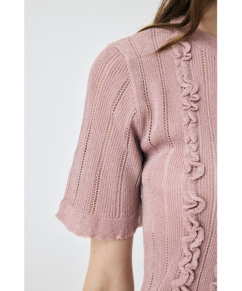 MOUSSY（マウジー）の「【EC・一部店舗限定】FRILL STRIPED カーディガン（カーディガン/ボレロ・レディース・ブラック/ライトピンク/グレー・FREE）」の14枚目の写真