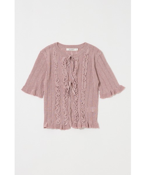 MOUSSY（マウジー）の「【EC・一部店舗限定】FRILL STRIPED カーディガン（カーディガン/ボレロ・レディース・ブラック/ライトピンク/グレー・FREE）」の17枚目の写真