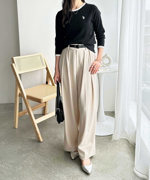 U.S. POLO ASSN.（ユーエスポロアッスン）の「GeeRA別注【U.S. POLO ASSN.】配色デザインリンガーリブロンT（Tシャツ/カットソー・レディース・オフホワイト/グレー/ブラック・MEDIUM/LARGE/X-LARGE）」の12枚目の写真