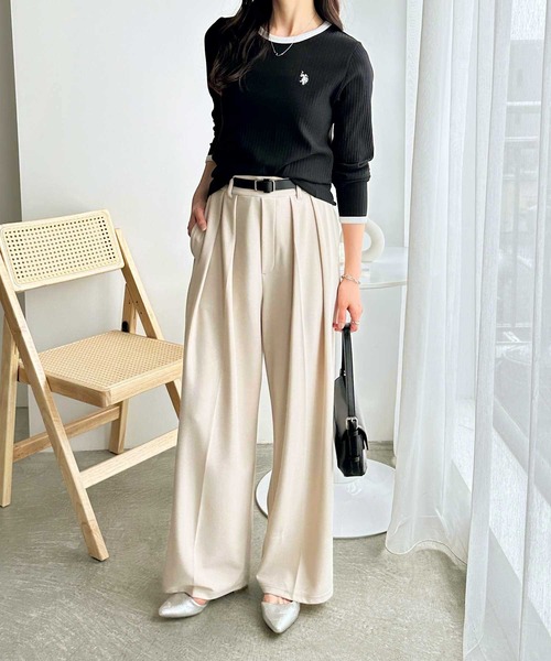 U.S. POLO ASSN.（ユーエスポロアッスン）の「GeeRA別注【U.S. POLO ASSN.】配色デザインリンガーリブロンT（Tシャツ/カットソー・レディース・オフホワイト/グレー/ブラック・MEDIUM/LARGE/X-LARGE）」の13枚目の写真