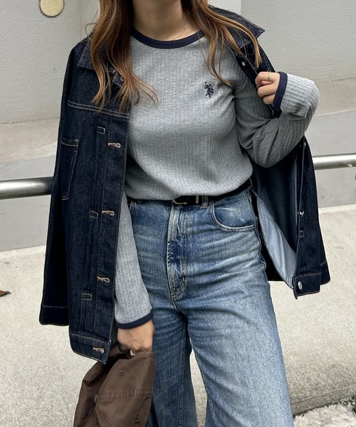 U.S. POLO ASSN.（ユーエスポロアッスン）の「GeeRA別注【U.S. POLO ASSN.】配色デザインリンガーリブロンT（Tシャツ/カットソー・レディース・オフホワイト/グレー/ブラック・MEDIUM/LARGE/X-LARGE）」の19枚目の写真