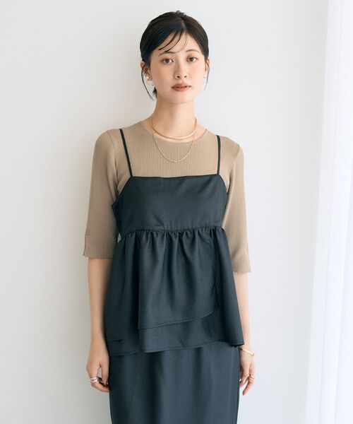 YECCA VECCA（イェッカヴェッカ）の「シャイニーオーバーキャミ（キャミソール・レディース・キャメル/モカ/ブラック・FREE）」の22枚目の写真