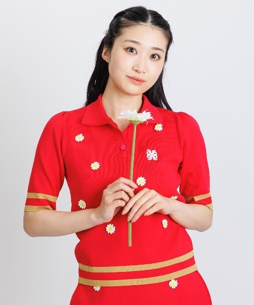 archivio(アルチビオ)の「<LADIES>マーガレットニットポロシャツ(ニット/セーター・レディース・レッド/ネイビー/ベージュ・M/S)」の10枚目の写真