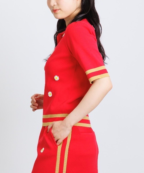 archivio(アルチビオ)の「<LADIES>マーガレットニットポロシャツ(ニット/セーター・レディース・レッド/ネイビー/ベージュ・M/S)」の11枚目の写真