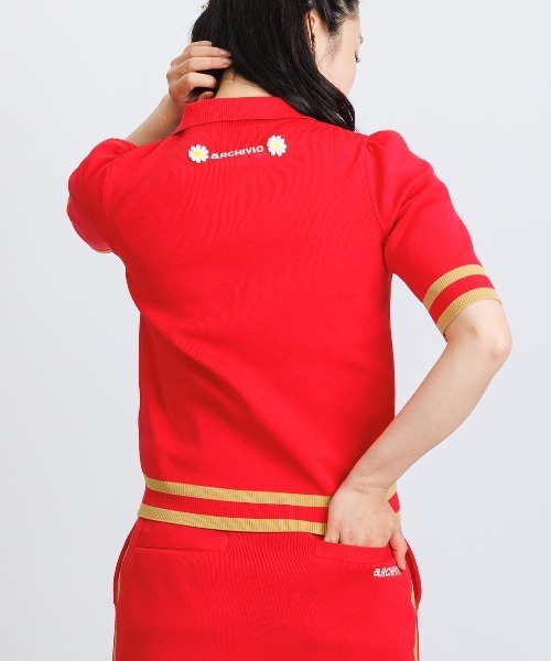 archivio(アルチビオ)の「<LADIES>マーガレットニットポロシャツ(ニット/セーター・レディース・レッド/ネイビー/ベージュ・M/S)」の12枚目の写真