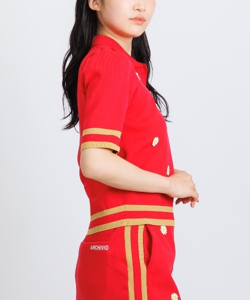 archivio(アルチビオ)の「<LADIES>マーガレットニットポロシャツ(ニット/セーター・レディース・レッド/ネイビー/ベージュ・M/S)」の13枚目の写真