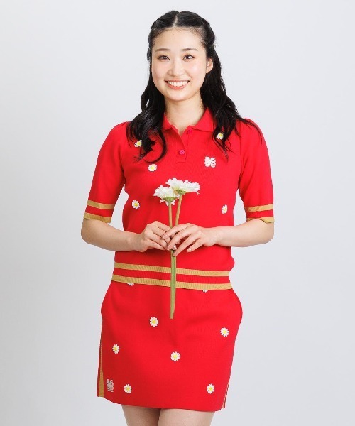archivio(アルチビオ)の「<LADIES>マーガレットニットポロシャツ(ニット/セーター・レディース・レッド/ネイビー/ベージュ・M/S)」の14枚目の写真