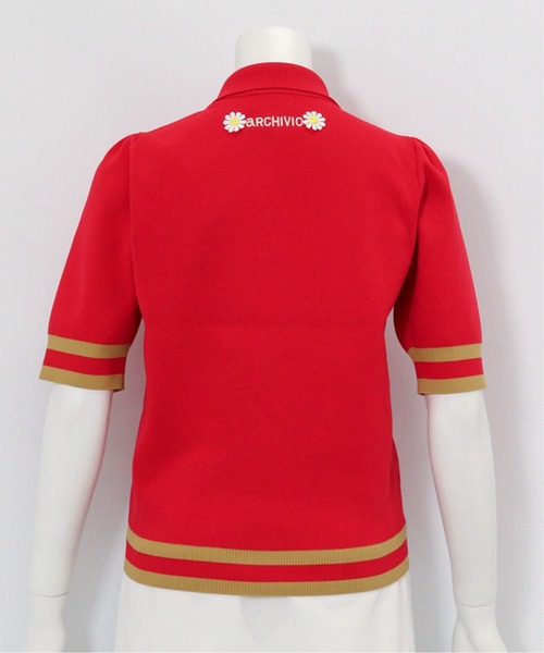 archivio(アルチビオ)の「<LADIES>マーガレットニットポロシャツ(ニット/セーター・レディース・レッド/ネイビー/ベージュ・M/S)」の7枚目の写真