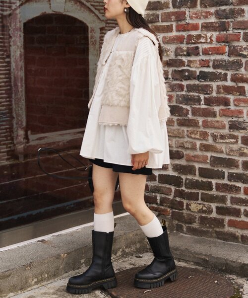 etsinta（エシンタ）の「etsintaリメイクファーベスト（ベスト・レディース・ブラック/ブラウン/オフホワイト・ONE SIZE）」の9枚目の写真