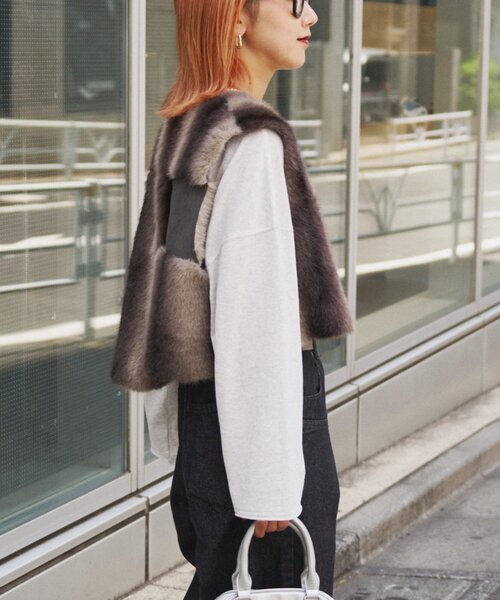 セール】etsintaリメイクファーベスト（ベスト）｜etsinta（エシンタ