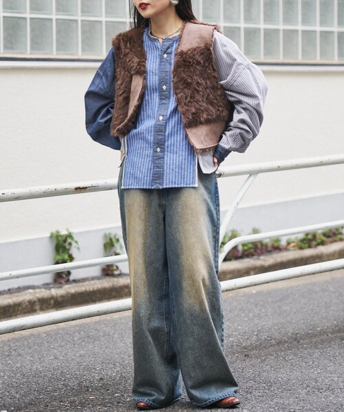 セール】etsintaリメイクファーベスト（ベスト）｜etsinta（エシンタ