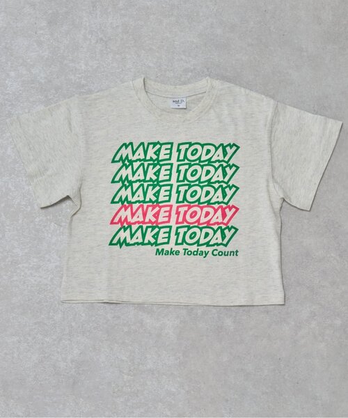 and D. petit main(アンドディープティマイン)の「【綿100%】メッセージ5行ロゴ半袖Tシャツ(Tシャツ/カットソー・キッズ・オートミール/オレンジ/グリーン/ブルー/ブラック・90cm/100cm/110cm/140cm/120cm/130cm/150cm)」の2枚目の写真