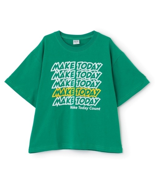 and D. petit main(アンドディープティマイン)の「【綿100%】メッセージ5行ロゴ半袖Tシャツ(Tシャツ/カットソー・キッズ・オートミール/オレンジ/グリーン/ブルー/ブラック・90cm/100cm/110cm/140cm/120cm/130cm/150cm)」の3枚目の写真