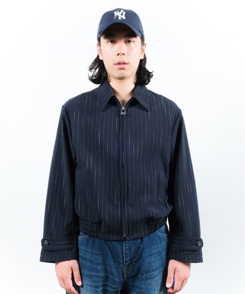 JIEDA(ジエダ)の「STRIPE ZIP JACKET(ブルゾン・メンズ・ネイビー/グレー・1/2)」の6枚目の写真