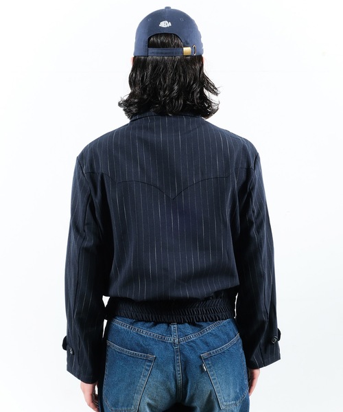 JIEDA(ジエダ)の「STRIPE ZIP JACKET(ブルゾン・メンズ・ネイビー/グレー・1/2)」の7枚目の写真