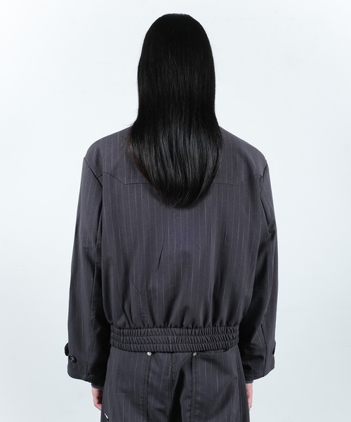 JIEDA(ジエダ)の「STRIPE ZIP JACKET(ブルゾン・メンズ・ネイビー/グレー・1/2)」の10枚目の写真