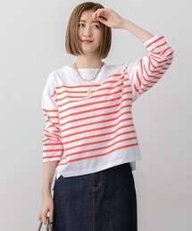 【洗える】Armor-lux パネルボーダー 長袖Tシャツ