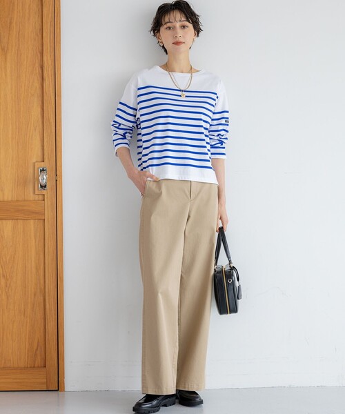 23区 L(ニジュウサンクオオキイサイズ)の「【洗える】Armor-lux パネルボーダー 長袖Tシャツ(Tシャツ/カットソー・レディース・ブルー系1/オレンジ系1/黄土色系1/ベージュ系2・44/46)」の16枚目の写真