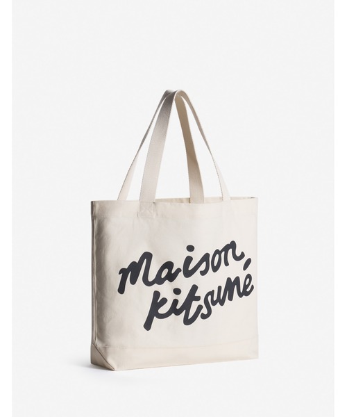 Maison Kitsune（メゾンキツネ）の「MAISON KITSUNE HANDWRITING TOTE（トートバッグ・メンズ・ブラック/キナリ/ネイビー・U）」の5枚目の写真